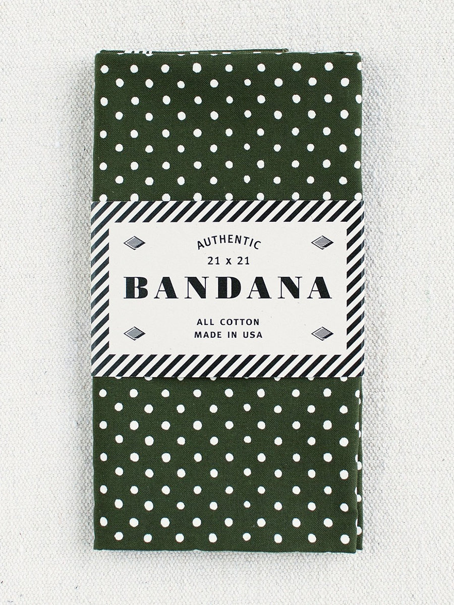 Polka Dot Bandana - Olive