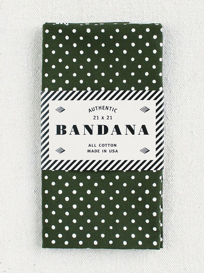 Polka Dot Bandana - Olive