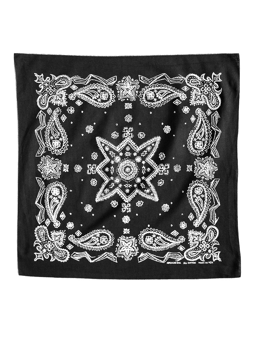 Sketched Paisley Bandana - Black