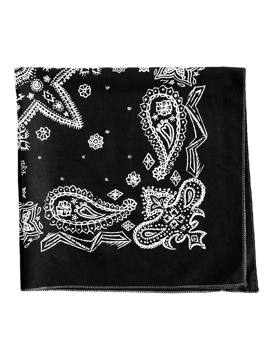 Sketched Paisley Bandana - Black