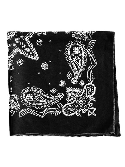 Sketched Paisley Bandana - Black