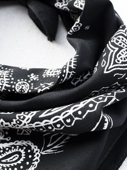 Sketched Paisley Bandana - Black