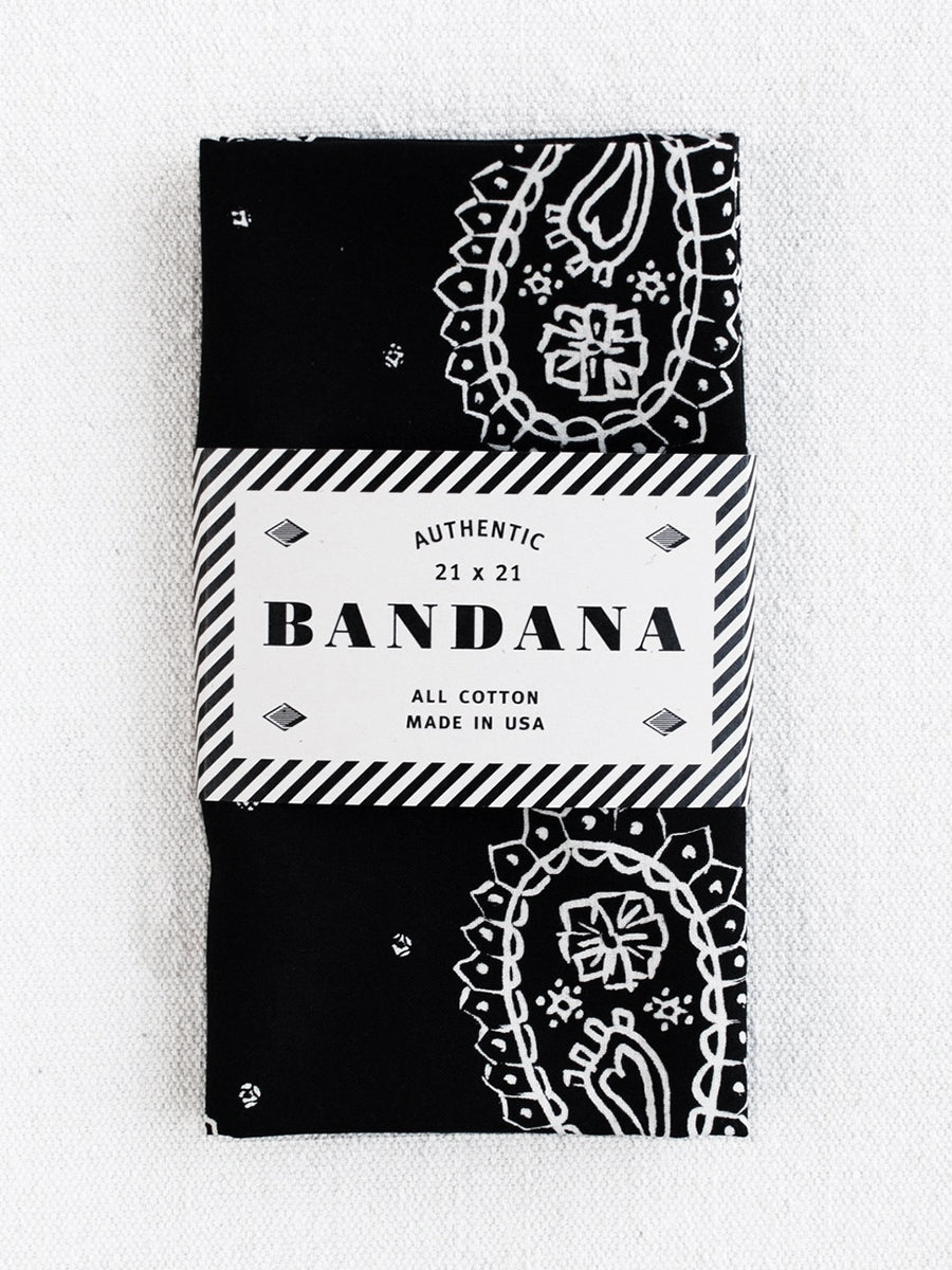 Sketched Paisley Bandana - Black