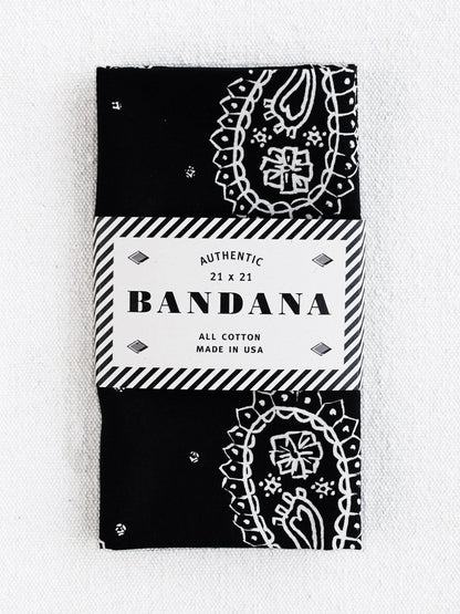 Sketched Paisley Bandana - Black