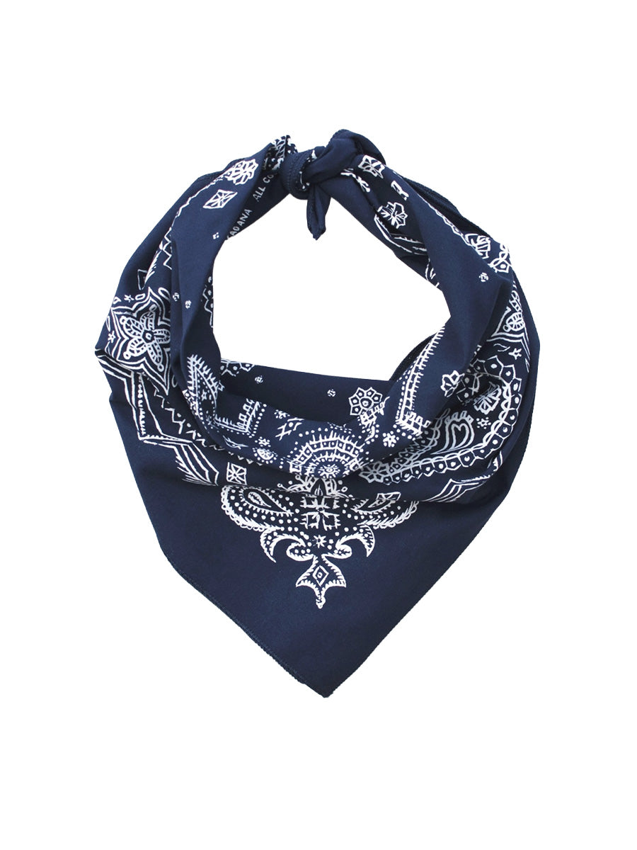 Sketched Paisley Bandana - Navy