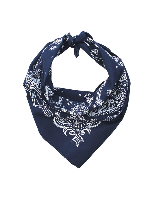 Sketched Paisley Bandana - Navy