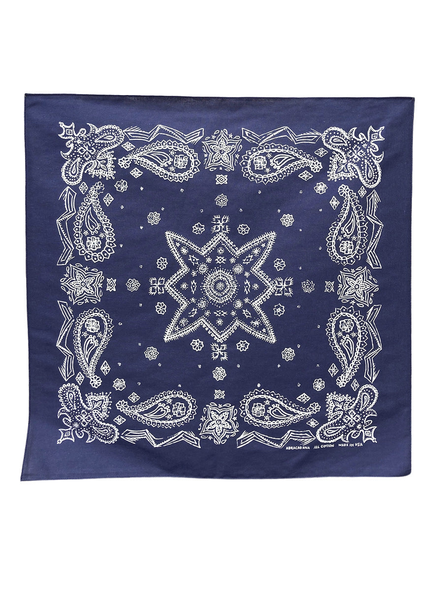 Sketched Paisley Bandana - Navy