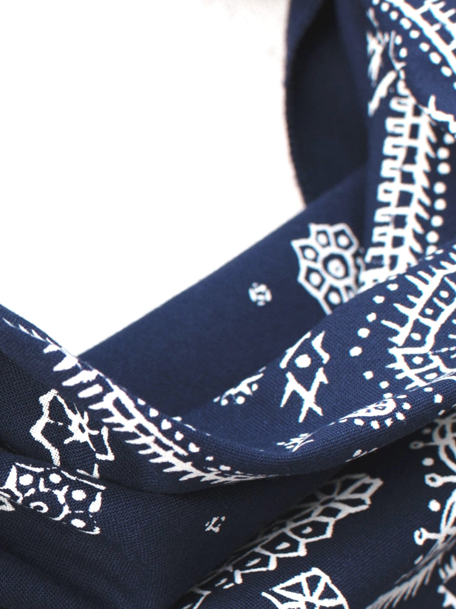 Sketched Paisley Bandana - Navy