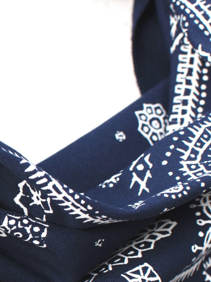 Sketched Paisley Bandana - Navy