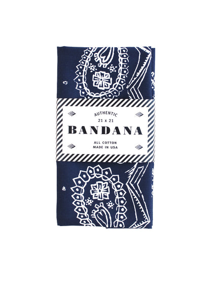 Sketched Paisley Bandana - Navy
