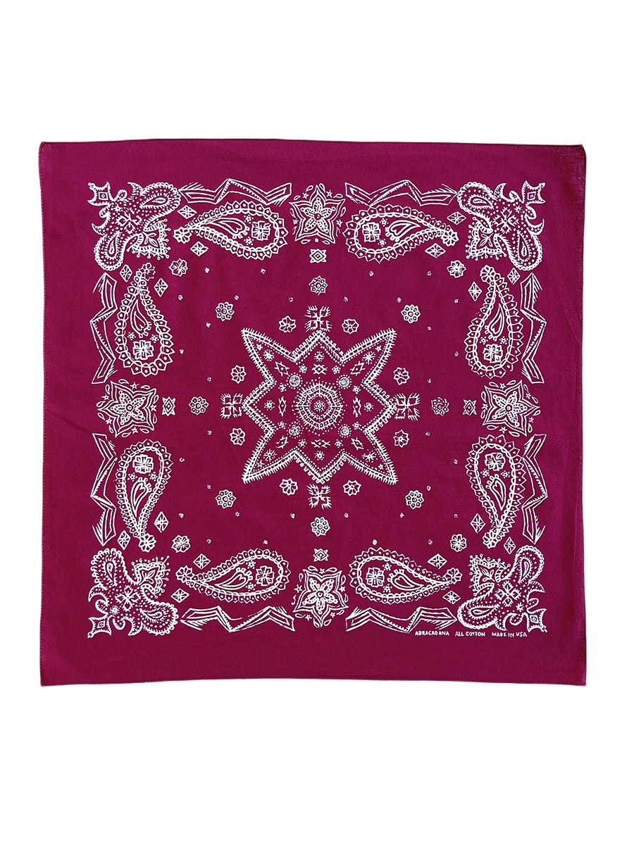 Sketched Paisley Bandana - Wine