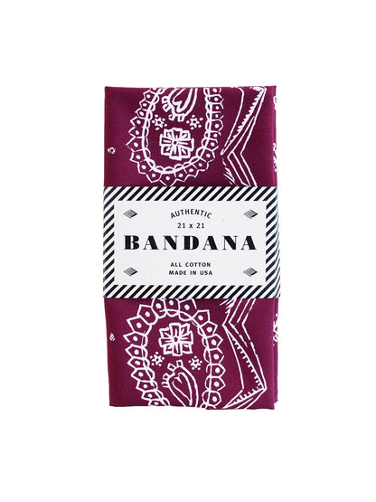 Sketched Paisley Bandana - Wine