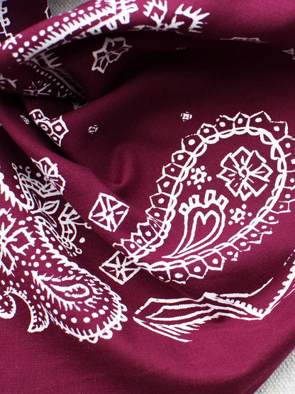 Sketched Paisley Bandana - Wine