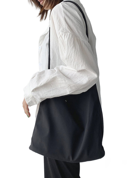 Canvas Shoulder Tote - Black