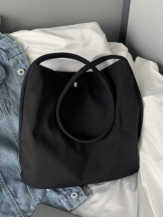 Canvas Shoulder Tote - Black