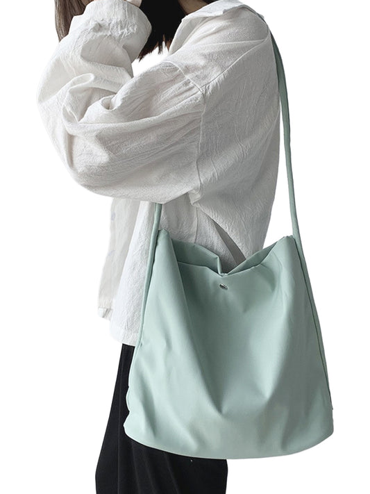 Canvas Shoulder Tote - Seafoam