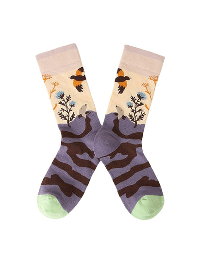 Everday Patterned Crew Socks - Mole & Bird