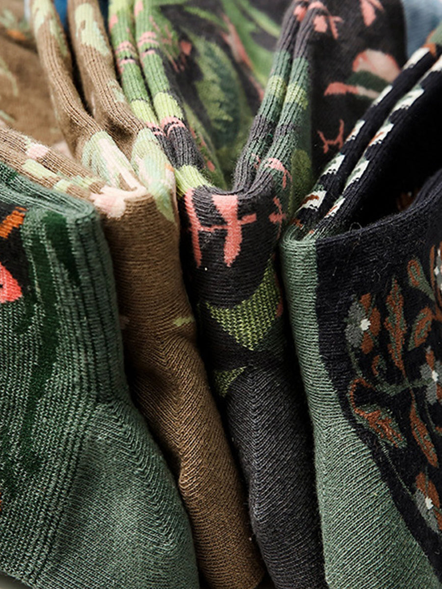 Everday Patterned Crew Socks - Colorful Collage