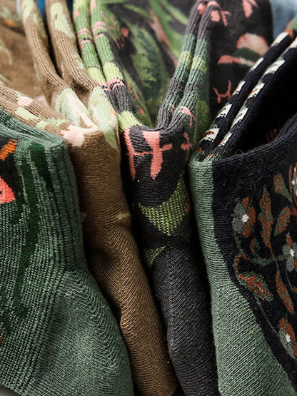 Everday Patterned Crew Socks - Colorful Collage