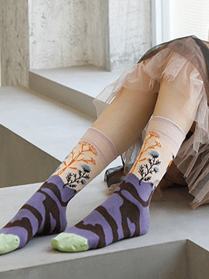 Everday Patterned Crew Socks - Mole & Bird