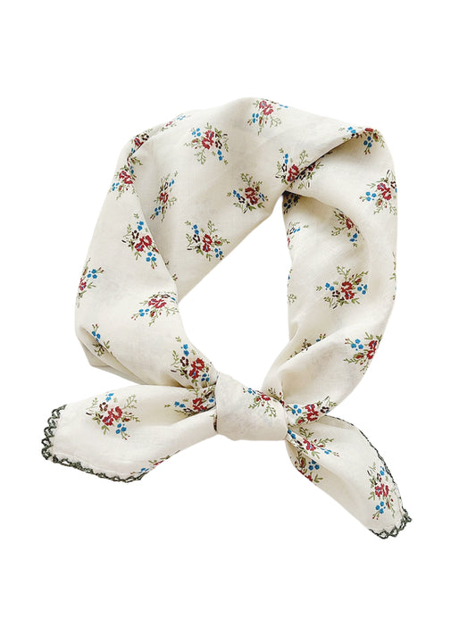 Floral Woven Scarf - Beige