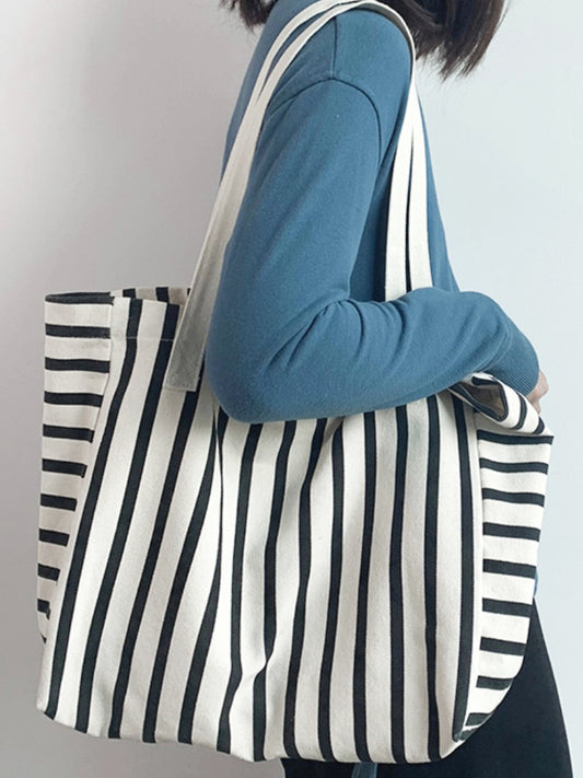 Large Striped Tote Bag
