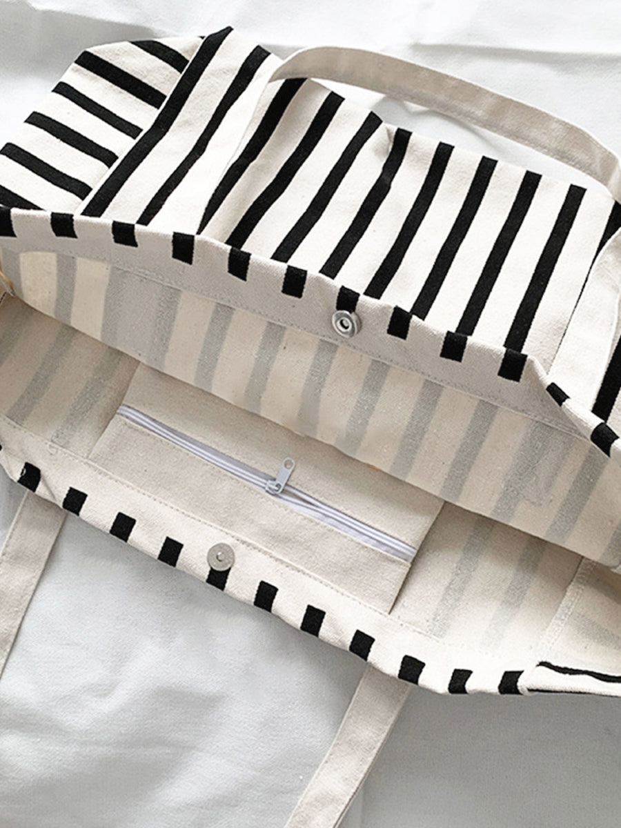 Large Striped Tote Bag