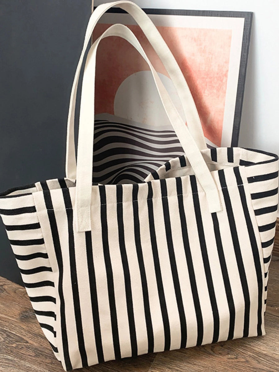 Large Striped Tote Bag