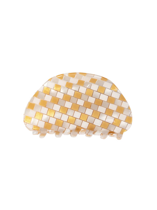 Checkerboard Oval Hair Claw