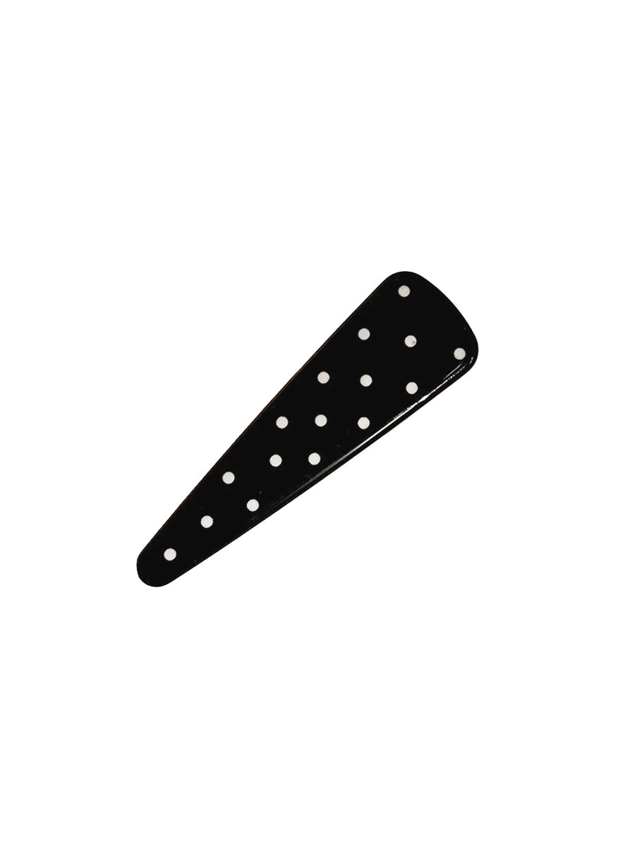 Polka Dot Hair Clip Set - Black