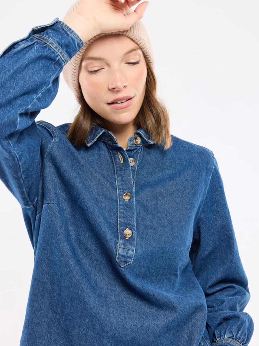 Denim Smock - Mid-Indigo