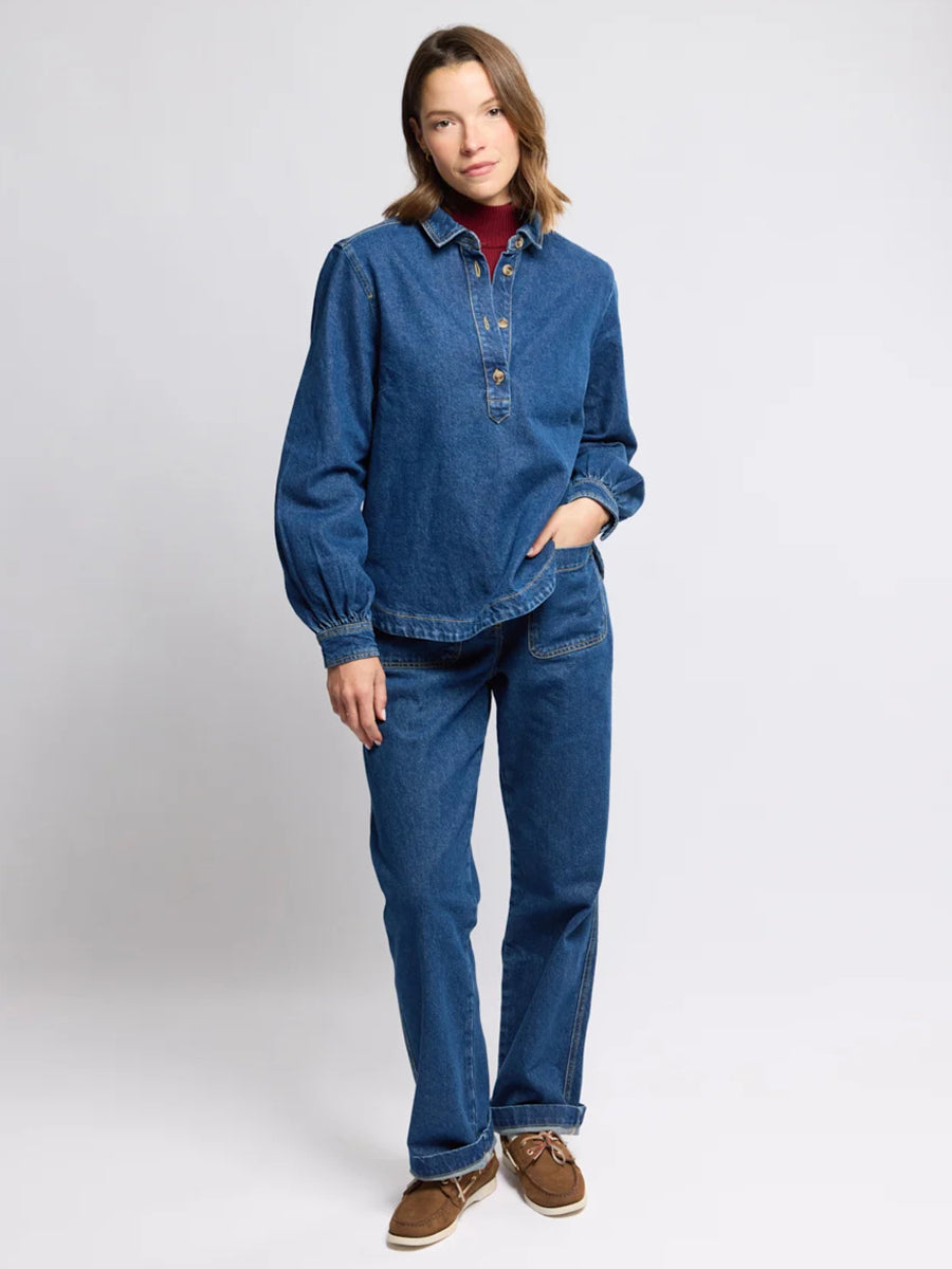 Denim Smock - Mid-Indigo