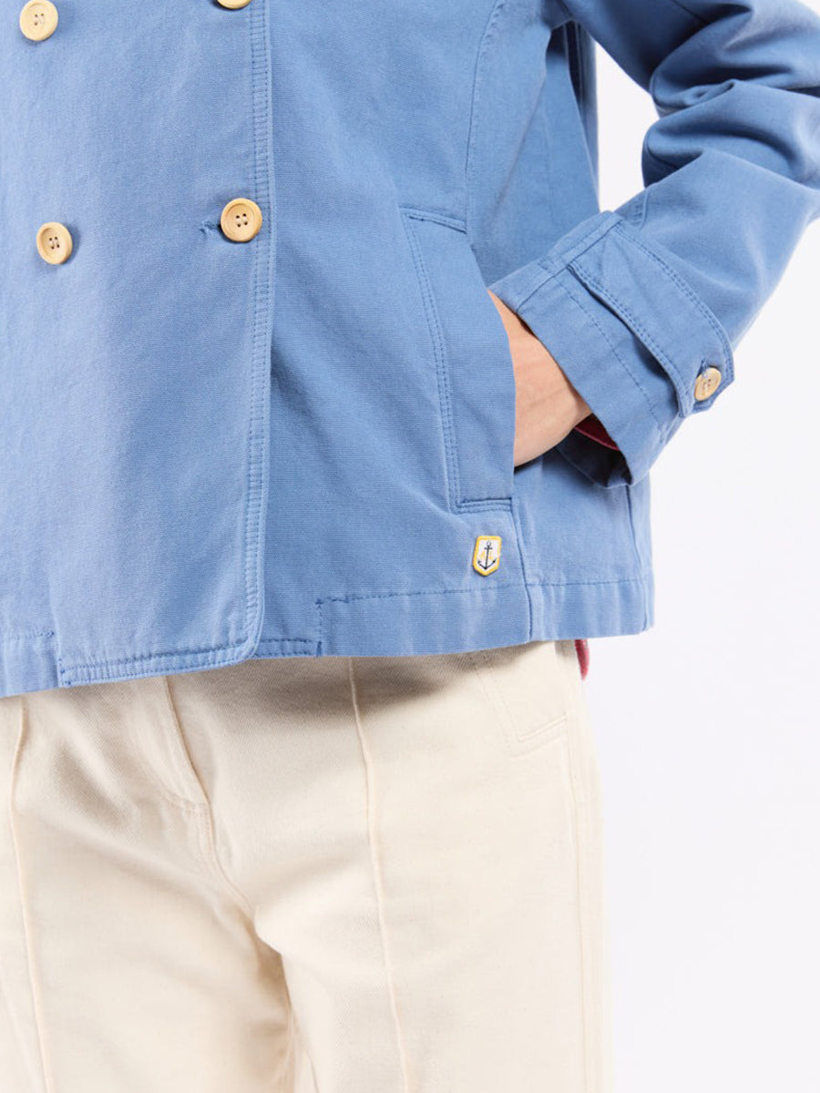 Heritage Cotton Canvas Pea Coat - Federal Blue