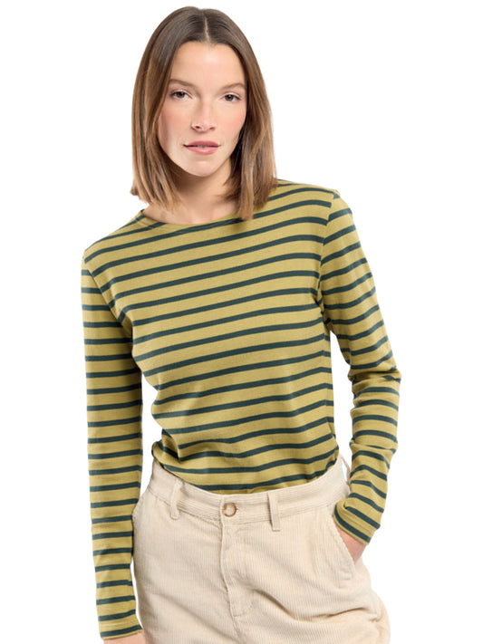 Heritage Marinieré Striped Shirt - Moss & Otranto