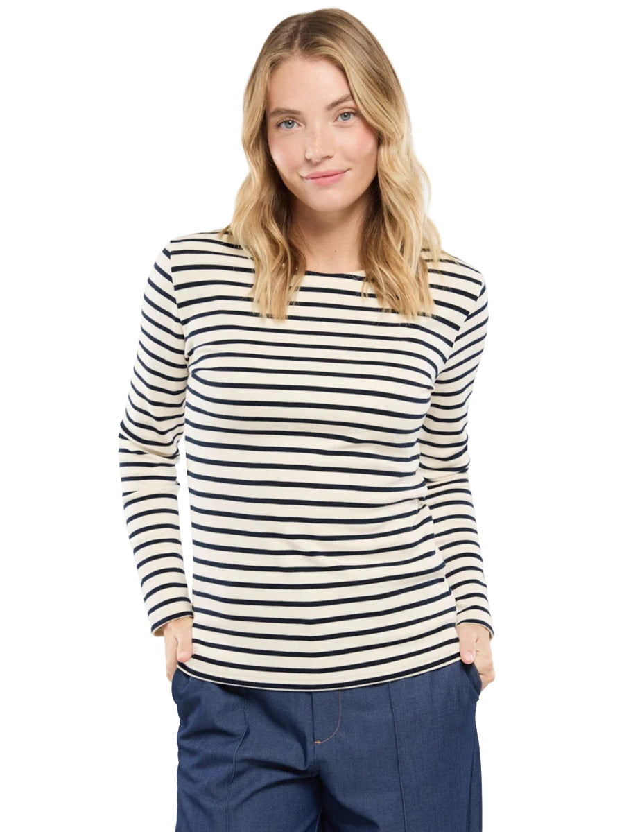 Breton Striped Shirt - Natural & Rich Navy
