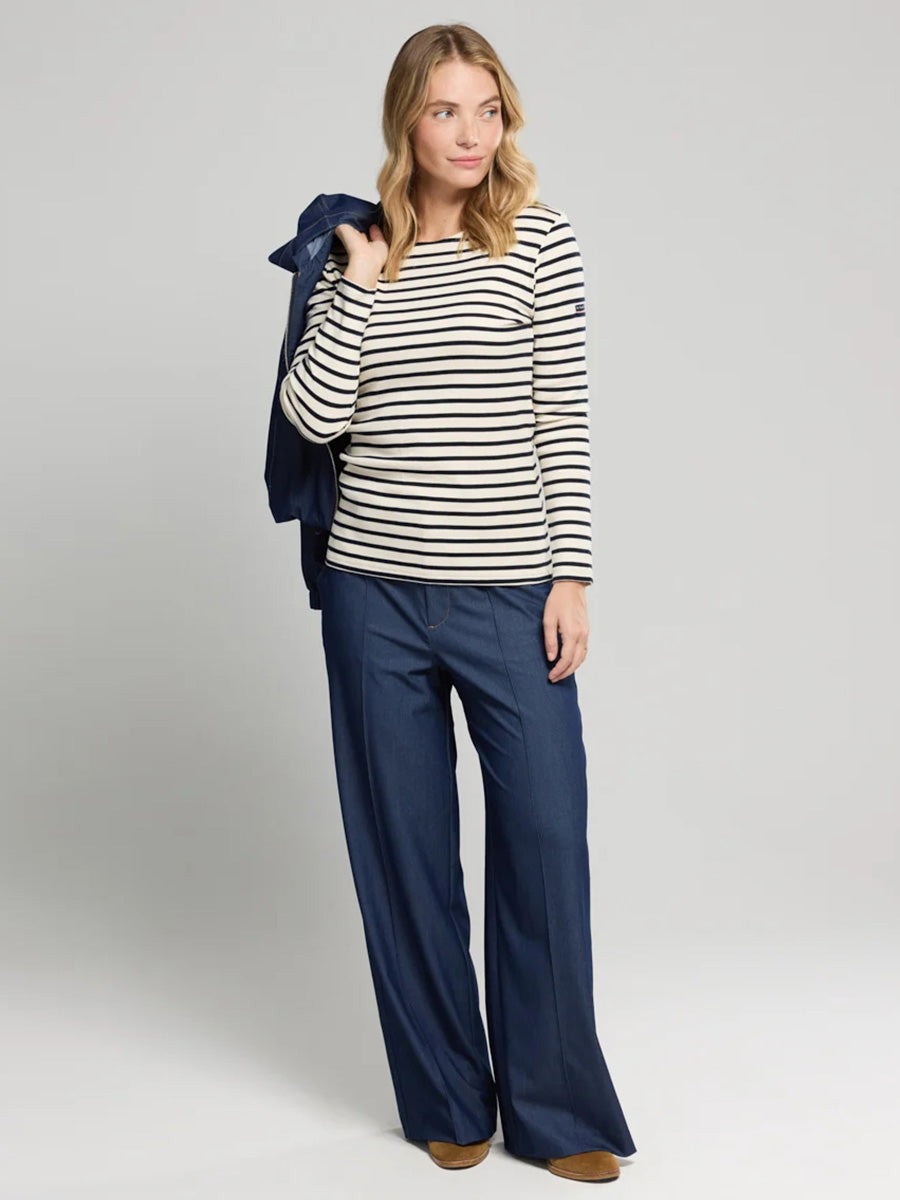 Breton Striped Shirt - Natural & Rich Navy