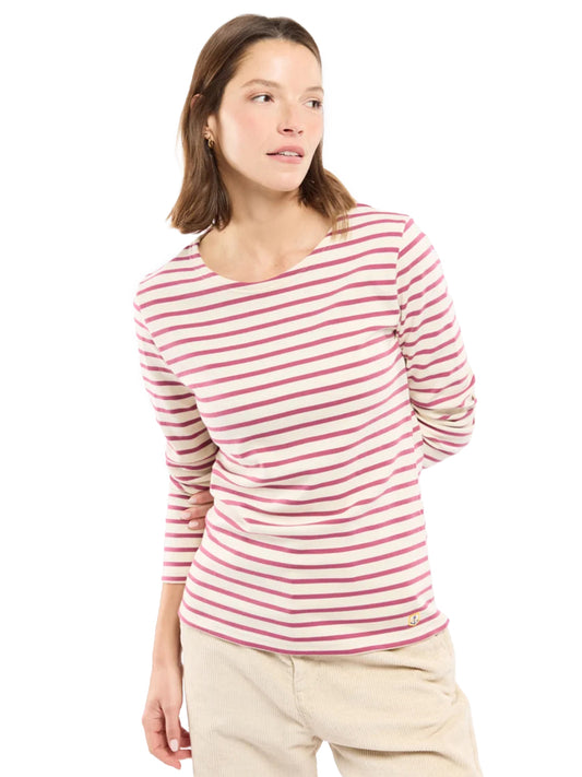 Breton Striped Shirt - Natural & Violet