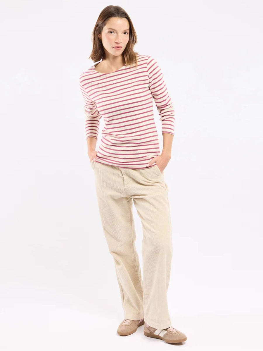 Breton Striped Shirt - Natural & Violet