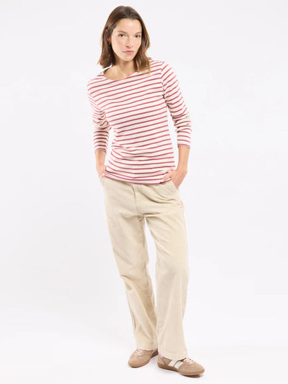 Breton Striped Shirt - Natural & Violet