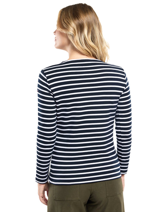 Lesconil Breton Striped Long Sleeve Shirt - Rich Navy & White