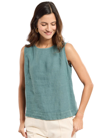 Linen Tank Top - Silver Pine