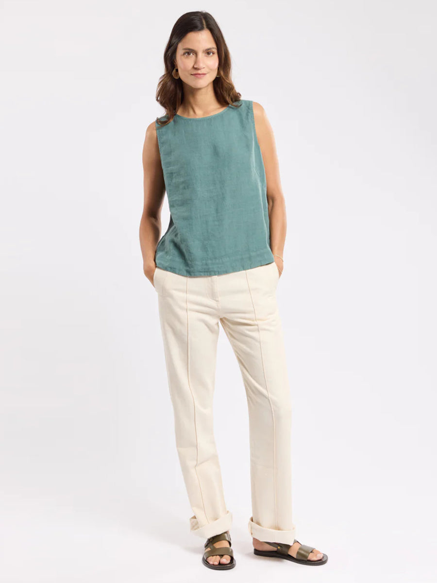 Linen Tank Top - Silver Pine