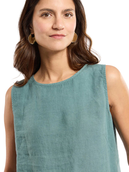 Linen Tank Top - Silver Pine