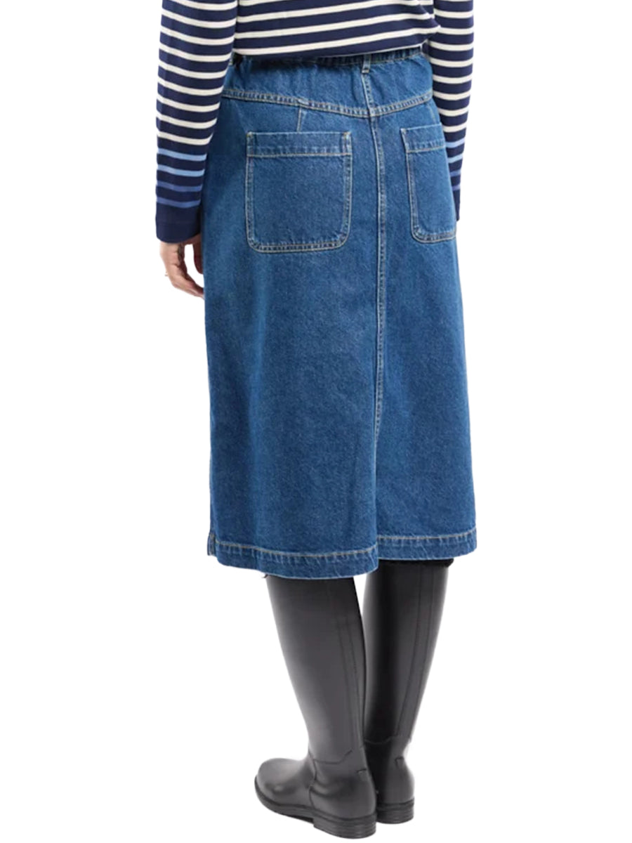 Long Denim Skirt - Mid-Indigo