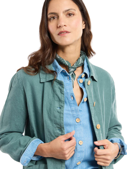 Linen Fisherman's Jacket - Silver Pine