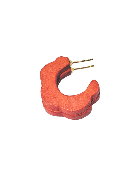 Mini Abalone Hoop Earrings - Crimson