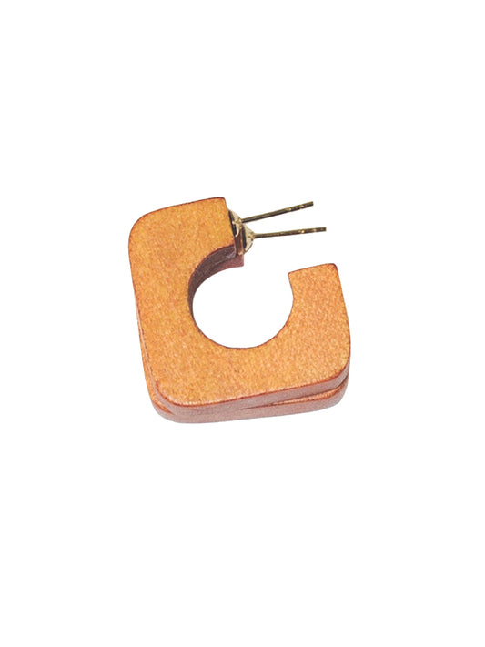 Mini Square Hoop Earrings - Leather Weekender