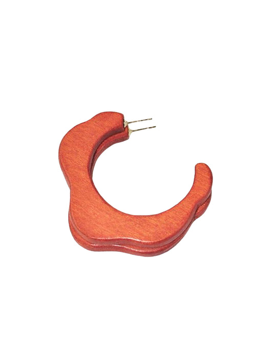 Small Abalone Hoop Earrings - Crimson