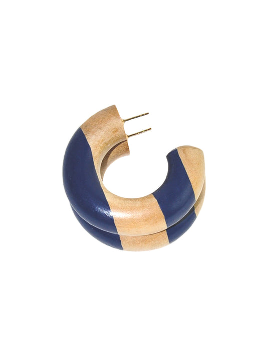 Small Chunk Hoop Earrings - Calvin Stripe