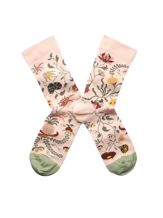 Indian Pink Button Sock